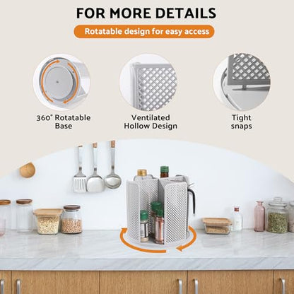 Rotating Paper Cup Dispenser, Cup Holder with 4 Compartments, Disposable Coffee Cup Dispenser Removable, Plastic Cup Storage & Lid Holder for Countertops, Kitchen, Coffee Stations (Gray) - color: Gray