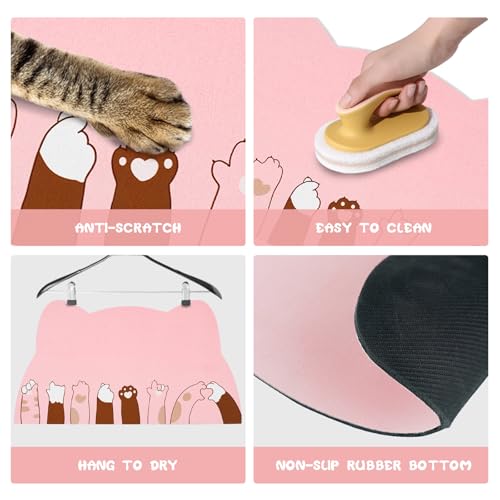 Pet Feeding Mats - Absorbent Cat Food & Water Mats, Pink, 17.7 * 9.8 inch - color: Pink, size: Small