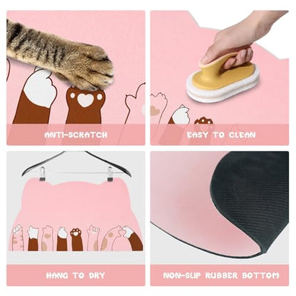 Pet Feeding Mats - Absorbent Cat Food & Water Mats, Pink, 17.7 * 9.8 inch - color: Pink, size: Small