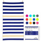 Your Choice Microfiber Beach Towel, Sand-Free Quick Dry Travel Towel, Oversized Compact Lightweight Recycled Towel for Pool Camping(67"x35"/60"x30") - color: K-dark Blue&khaki Stripes, size: Large(60x30")
