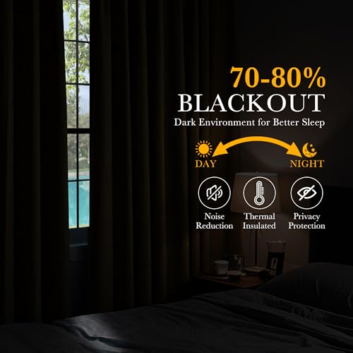 PONY DANCE Sage Green Blackout Curtains for Bedroom Living Room 84 Inches Long 2 Panels, Thermal Insulated Room Darkening Drapes Solid Back Tab Window Treatments, W 42 x L 84 inch - color: Sage Green, size: 42"W x 84"L (Pack of 2)