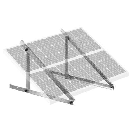 VEVOR 41-Inch Solar Panel Mounting Brackets, 0 to 90° Adjustable Tilt Mount Brackets Support 100-300W Solar Panels, Lightweight Aluminum Brackets with Folding Tilt Legs for RV, Roof, Boat, Off-Grid - color: Grey White, size: 1 Set