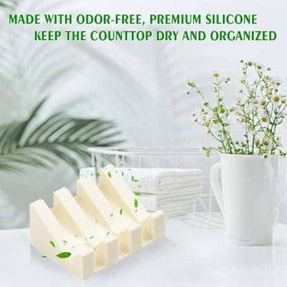 Soap Dish Holder for Shower with Suction Cup, Silicone Soap Holder & Saver Self-Draining Bar Soap Dish Keeps Soap Dry for Bathroom, Kitchen, Bathtub, Extends Soap Life (CreamWhite-1Pack) - color: Cream White - 1 Pack
