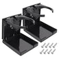 2pcs Foldable Cup Holder Adjustable Wall Mounted Cup Holder 60-100MM Wall Car Desk Drink Holder for Home Trucks RVs Vans Boats Campers Caravans (Black) - color: Black