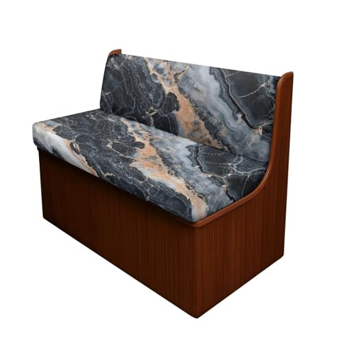 NDISTIN Black Marble RV Dinette Cushion Covers 2 Sets Camper Cushion Slipcover Washable Camper Couch Cushion Covers Dinette for 2 Cushion Sofa Bed Accessories for Inside Decor - color: Black Marble