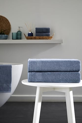 Ozdilek 2-Piece Bath Towels, 27x54 100% Turkish Cotton, Luxury Quick Dry, Extra Large, Fade-Resistant, Eco-Friendly, Spa Towel, Comfortable (Ocean Blue) - color: Ocean Blue