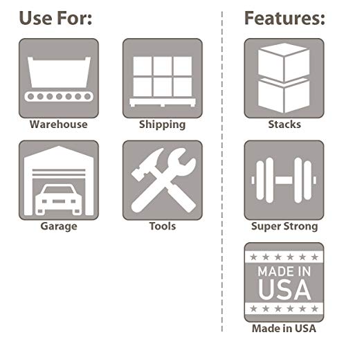 Buckhorn SW3215080201000 Plastic Straight Wall Storage Container Tote, (32-Inch x 15-Inch x 7-1/2-Inch), light grey - size: 32" x 15" x 7.5"