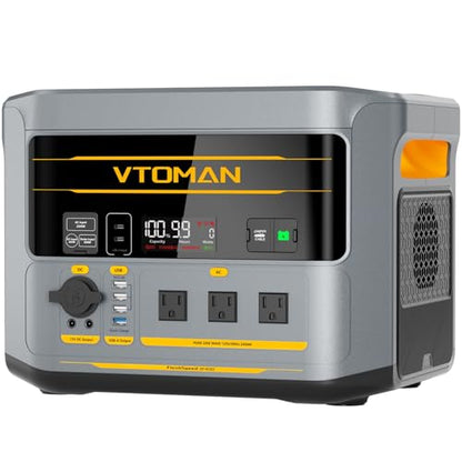 VTOMAN FlashSpeed 2400 Portable Power Station, 1408Wh LiFePO4 (LFP) Battery, Full Charge in 58 Min,2400W(Peak 3200W) Solar Generator for Home Backup Power, Camping & RVs(Solar Panel Optional)