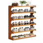6-Tier Wood Grain Shoe Rack, Tall Free Standing Shoe Storage Organizer, Space Saving Shoe Shelf for Closet, Bedroom, Entryway and Small Spaces, Easy Assembly - size: 6th floor