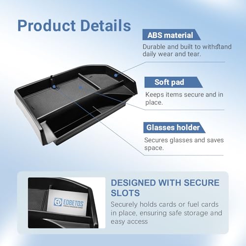 EDBETOS Dashboard Organizer Tray Compatible with 2022-2026 Chevy Silverado/GMC Sierra 1500, (2024-2026) 2500HD/3500HD Accessories Behind Screen Dash Storage Console Insert for 13.4-inch Screen Only