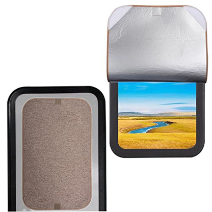 RV Door Window Shade Cover, Sun Blackout Fabric for Camper Privacy Entrance (16 x 25 inch)- Brown - color: Brown