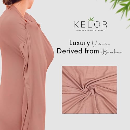 K E L O R Luxury Cooling Travel Blanket - Stretchy, Lightweight Soft & Breathable Shawl Wraps for Women - color: Blush Pink, size: Single-Sided