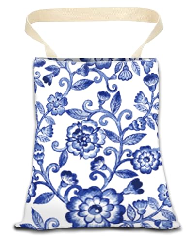 Car Trash Can, Durable Hanging Car Trash Garbage Bag, Cute Automotive Garbage Cans Organizer, Cute Blue Porcelain Floral - color: Cute Blue Porcelain Floral