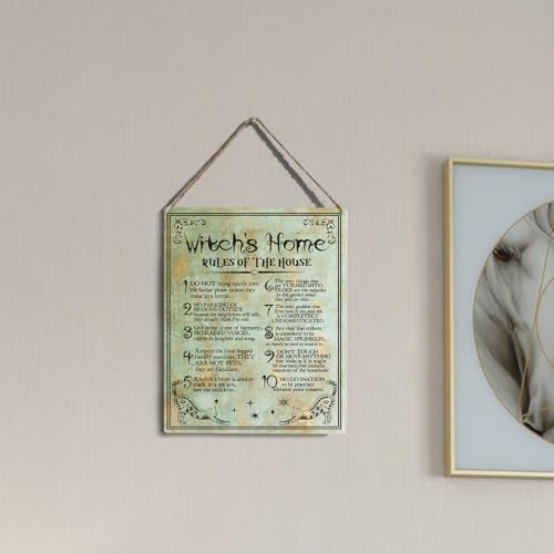 wall-pediments MP 478 Witch's Home Rules of the House 10-Rule Witchy Plaque, 6.7 x 10 Inches Gothic Home Decor - color: Generic 9963