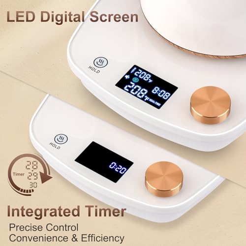 Gooseneck Electric Kettle, Intelligent Temperature Control, Stainless Steel Inner, Quick Heating, for Pour Over Coffee, Brew Tea, Boil Hot Water, 1000W 0.9L Cream White - color: Cream White