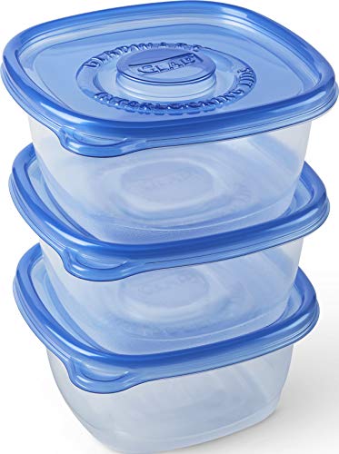 Glad GladWare Tall Entree Food Storage Containers with Lids, Large Square BPA Free Plastic for Meal Prep and Lunches, Lock Tight Seal, Microwave and Dishwasher Safe, 42 Oz, 3 Count - 6 Pack - size: 3 Count (Pack of 6), style: Square