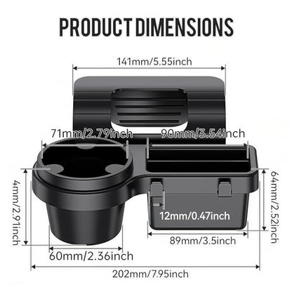 Li&Zhao Car Window Cup Holder - Clip-On, No Drill, Universal Fit