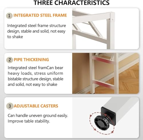 47.2 Inch Folding Table，Square Folding Desks for Small Space,Small Foldable Desk No Assembly,Rustic Brown. - color: Frame：black/Board：rustic Brown, size: 47.2"x19.7"
