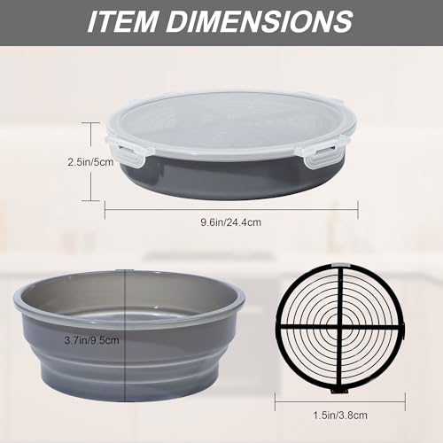 FJNATINH Collapsible Batter Bowl - Mess Free Better Breader Shaker Bowl with Lid Breading Shaker Container - Great for Fried Fish, Fried Chicken, Onion Rings, Wings & More,No Leak,Easy to Store,Gray - color: Gray