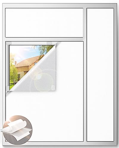 White Blackout Curtains for Bedroom, 100" x 58" Portable Blackout Blinds with 20 Sets Hooks & Loops Strips for 100% Blackout Window Film, Temporary Black-out Shades for Windows Cover Nursery Travel RV - color: Pure White, size: 58"W x 100"H