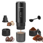 3-in-1 Portable Espresso Maker 20 Bar Self-Heating Stainless Steel Fits Ground Coffee & Nespresso Capsules USB-C Rechargeable for Camping Car Hiking Office - color: Black
