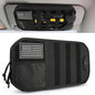 Denchy Molle Car Sun Visor Organizer with Zipper Storage Pouch and Sunglasses Holder Clip, Tactical Sunvisor Organizers for Trucks, Universal Molle Panel Accessories for Truck SUV Police Car Gear