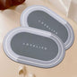 Rubber Bath mats Quick-Drying Non-Slip Bathroom mat Super Absorbent Bath mat Instant Dry Bath mat, Bathroom Rug in Front of The Kitchen Sink, Shower Room, Bathtub, Oval(2pcs Grey+16.9x26.7in) - color: Grey, size: 16.9x26.7in+16.9x26.7in