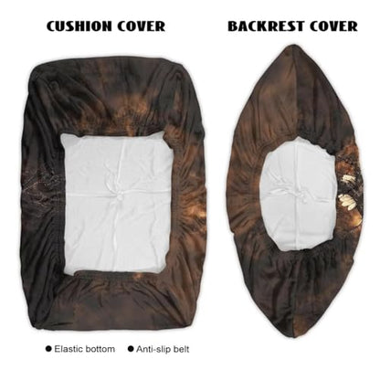 Eagle Cross Pattern 2 Pack RV Dinette Cushion Covers Washable Camper Cushion Slipcover Scratch-Resistant Sofa Chair Cover Camper Seat Covers Dinette Booth - color: Eagle Cross