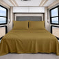 Shreem Linen Luxury 4 Piece Microfiber RV Sheet Set, Deep Pocket Fits Up to 10 inch, Soft, Wrinkle-Resistant, Camper, Travel Trailer Bedding, Bunk 28x75, Taupe - color: Taupe, size: RV Bunk - 28x75