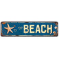 To The Beach Sign, Beach House Decor, Novelty Metal Tin Signs 4x16 Inches - color: V-103