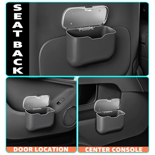 HOLDCY Car Trash Can, Waterproof Multi‑Functional Auto Trash Bin for Door/Console/Seat Back, Universal Vehicle Garbage Can for Car/Truck/SUV Drivers (Black) - color: Black