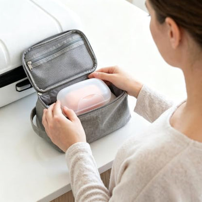 Soap Holder Container, Portable Bar Soap Saver Scrubber Case for Bathroom and Kitchen (Transparent) - color: Transparent