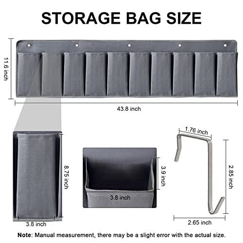 RVZONE RV Shoe Pockets 10 Pockets & 6 Pockets Heavy Hanging Bedside Storage Organizer with Sturdy Hooks Storage Pockets Hangs on bed for Shoes Toys and Tool Accessories