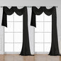 OWENIE Black Sheer Curtains 144 inch Extra Long, Elegant and Airy Drapes Translucent Window Treatments for Living Room/Bedroom, Black, 2 Panels=84" Wide - color: Black, size: 42"W x 144"L (Pack of 2)