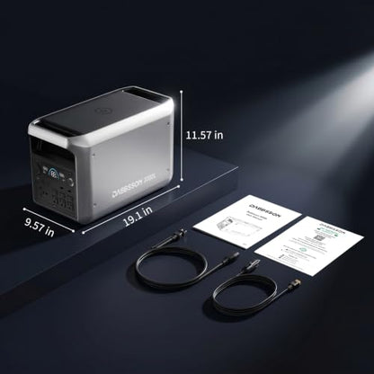 DABBSSON Portable Power Station 3000L, 3072Wh Semi-Solid LiFePO4 Battery, 3000W AC Output 6, 3600W Power Boost, Fast Charge, Solar Generator for Home Backup, Camping & RVs (Solar Panel Optional) - style: 3000L