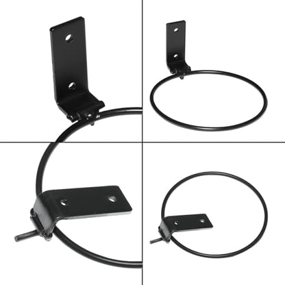 2 Pack Wall Mounted Plant Holder,Plant Pot Holder,Hanger Heavy Duty Flower Pot Ring for Outside,Foldable Wall Plant Holder,5 Inch(Black) - color: Foldable, size: 5inch，2pcs