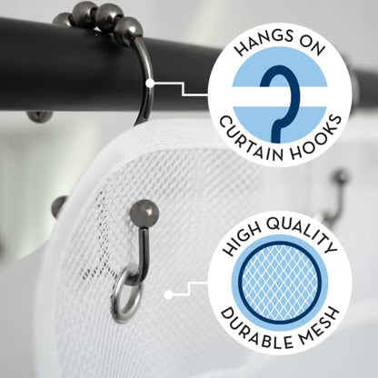 S&T INC. Shower Organizer, Shower Caddy & Bathroom Organizer, 2 Pack, White - color: Clear