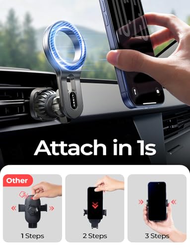LISEN Upgraded for MagSafe Car Mount, Magnetic Phone Holder for Car Vent Phone Mount, Air Vent Car Phone Holder Mount, Magnetic Car Phone Holder for iPhone 17 Pro Max 16/15/14/13/12, Carbon Fiber - color: Carbon Fiber