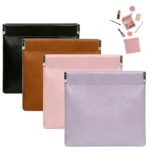 YZRIZX 4PCS Makeup Bag for Purse, Small Pocket Cosmetic Bags for Travel, Portable Mini Purse Bag for Storage Coin, Jewelry, Cosmetic Accessories Organizer Pouch