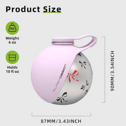 2-in-1 Portable Dog Water Bottle for Small Dogs - Leak-Proof & Compact Dog Travel Water Bottle -Stainless Steel Bottle & Silicone Bowl - Ideal for Walking, Hiking & Travels (10 fl oz, Pink) - color: Pink