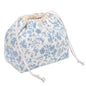 Gosect Large Makeup Bag, Cute Drawstring Cosmetic Bag with Canvas Lining, Floral Coquette Aesthetic Toiletry Bag, Travel Make Up Organizer Bag for Women and Girl (Blue Flower) - color: 035Blue Flower