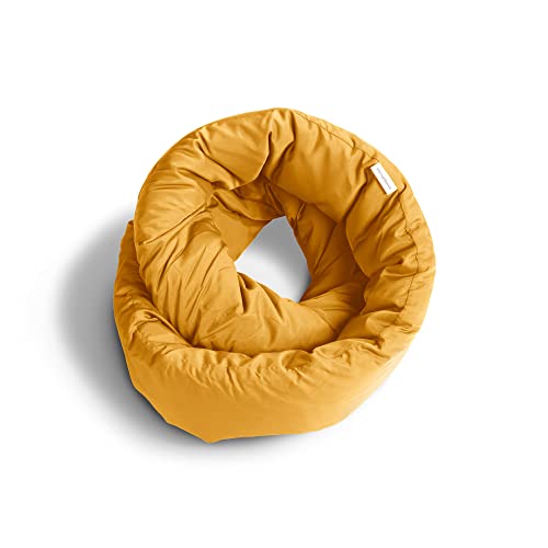 Huzi Infinity Pillow - Travel Neck Pillow - Versatile Soft 360 Support Scarf - Machine Washable - Home Travel Flight Road Trips Airplane Sleeping (Ochre Yellow) - color: Ochre Yellow