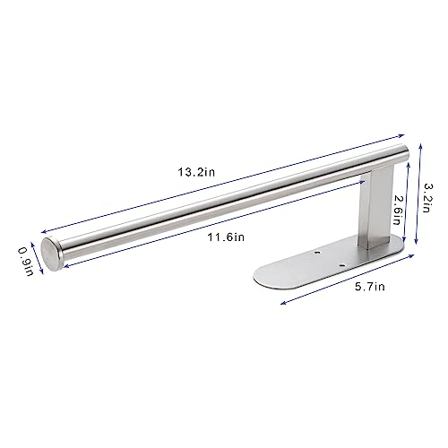 Honmein Paper Towel Holder, Upgrade SUS304 Stainless Steel Paper Towel Holder Under Cabinet, Bend-Resistant, Self-Adhesive or Drill mounting (2 Silver) - color: Silver 2pc