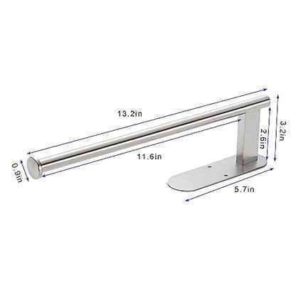 Honmein Paper Towel Holder, Upgrade SUS304 Stainless Steel Paper Towel Holder Under Cabinet, Bend-Resistant, Self-Adhesive or Drill mounting (2 Silver) - color: Silver 2pc