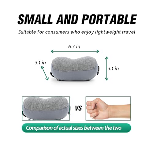 Small Travel Neck Pillow 100% Pure Memory Foam Nap Pillow, Super Soft Neck Support Travel Pillow