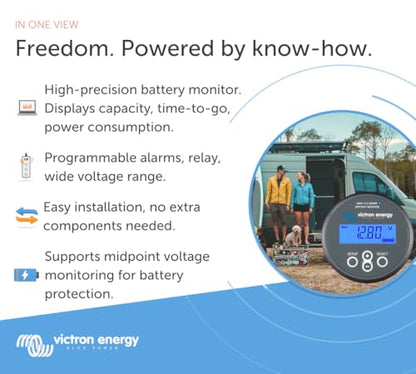 Victron Energy BMV-712 Smart Battery Monitor with Shunt - 6.5-70 VDC - Display, Bluetooth and Detailed in-App Insights- Grey - color: Grey