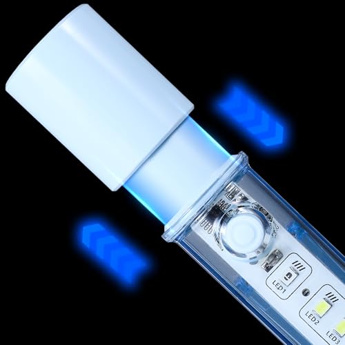 VAVOFO Blue LED Tactical Flashlight - USB-C Rechargeable, High Lumen, Fire-Resistant EDC Flashlight with Zoom Focus, 3 Modes, Red/Blue Strobe - Ideal for Camping, Hiking, Emergency Use - color: Blue