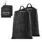 Travel Laundry Bags, 2Pcs JHX Foldable Dirty Clothes Bag 【Upgraded】 with Fixed Drawstring Net, Handles and Carabiner, Portable Laundry Bags for Travel and Fitness (Dark-Black) 30"H x 21"W - color: Dark-black