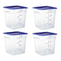 4 Pack Clear Food Storage Containers with Lids and Handles Polycarbonate Square Commercial Food Containers, NSF (18Qt) - color: 18Qt