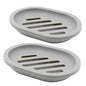Topsky 2-Pack Soap Dish with Drain, Soap Holder & Saver, Easy Cleaning, Dry, Stop Mushy Soap (Gray) - color: Grey